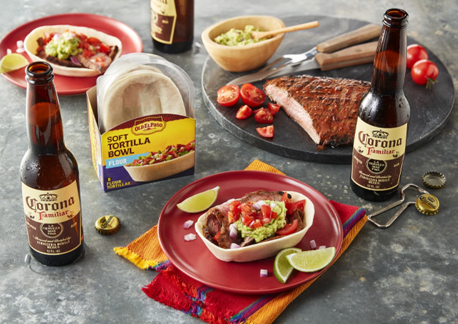 Citrus Marinated Steak Taco Bowls with Guacamole